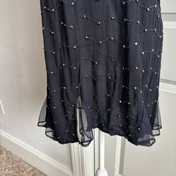 Free People Metal Maiden Chemise Mesh Ruffle Slip Mini Dress Embellished SP - Picture 5 of 15